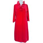 Gretchen Scott NWT Ruffneck Red Silky Velvet Dress Sz M Photo 3