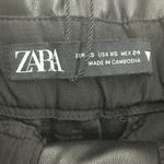 ZARA NWT Faux Leather Shorts Womens XS Black High Rise Belted Vegan Streetwear Photo 5