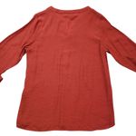 BYdesign Tunic Blouse Large Orange Crochet Roll Tab Long Sleeve V Photo 7