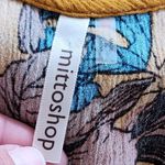 Buckle  Mittoshop Mustard Floral Knotted Gauze Sleeveless Blouse Size Small Photo 5