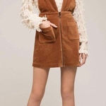 Moon River Corduroy Mini Dress Caramel Brown XS Sleeveless Pockets Photo 0