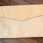 BVLGARI  Tan & Gold Metallic Zip Makeup Clutch 10x7x.5 Photo 0