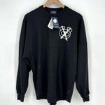 Spirit Jersey NEW Blackhawks Oversized Long Sleeve T-Shirt Black Women's S Photo 0
