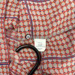 Madewell  100% Silk Peasant Blouse Sheer Lightweight Fall Tunic Checkered Retro Photo 3