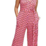 Diane Von Furstenberg ‎ DVF NWT Jumpsuit Geometric Print Sleeveless Belted Pink M Photo 0