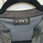 SSYS The Label Leather Flutter Tier Dress Black Leather Medium Photo 4