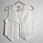 Dissh The Banks White Linen Lightweight Sleeveless Vest Women’s US 4 NWT Photo 2