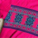 Vintage Women’s Pink Knit Patterned Crewneck Sweater Size XL Photo 1