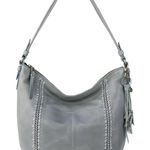 The Sak  Sequoia Hobo Purse Slate Crochet Leather Handbag Photo 0