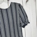 TCEC  Women Tapestry Romper Navy White Sz L Inseam: 4" Cuffed Pockets Photo 4