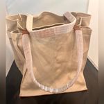 Charleston Bags Home Market Beige Canvas Bag NWT 6 Pockets Sturdy Brown Photo 2