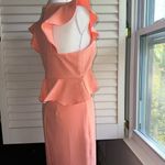 fab'rik Elegant Peach Ruffle Dress Photo 5