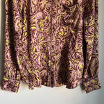 Cinq à Sept Cinq A Sept Purple Blanche Rhinestone Printed Button Front Top Photo 5