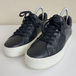 Vince  Benfield Black Leather‎ Platform Sneakers Low Top Womens Sz 7 US -Ret $250 Photo 0