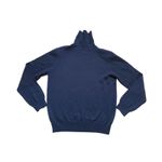 Liz Claiborne VTG  Sweater Women Small Petite Knit Pullover Turtleneck Wool Navy Photo 2