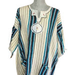 Vintage Embroidered Kaftan Muumuu Boho Hippie Poncho Dress | Cover up Free Sz Blue Size undefined Photo 0