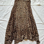 ZARA  satin animal print asymmetrical pleated leopard print midi / maxi skirt Photo 0