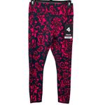 NWT Fourlaps Plyo Leggings Size SMALL in Festival Fuchsia Deep Teal Wallpaper Pink Photo 1