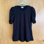 ALC Frank ALC "Kati" Puff-Sleeve Cotton Tee Shirt Black XS Photo 1