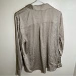 H&M Button Down Blouse Satin Cream Black Diamond M Photo 4