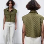ZARA NWOT Cropped Quilted Waistcoat M Photo 1