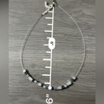 EXPRESS Silver Toned Blue & Gray Square Beaded Necklace Lobster Claw Closure Photo 4