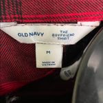 Old Navy  Boyfriend Red and Black Plaid Button-Up Shirt Photo 3