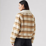 Levi's Levi’s Shrunken '90s Flannel Jacket – White Plaid Swan Caramel – XS NWT Photo 3