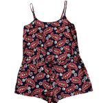 Aerie  Paisley Printed Romper Women’s Size XS Adjustable Straps Drawstring Photo 0