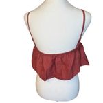 Anthropologie By  Ruffled Crop Crimson Top Size Small Bohemian Hippie Festival Photo 5