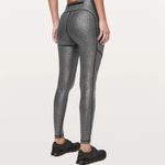 Lululemon Speed Up Tight Luminosity Foil Print Black Silver - Size 4 Photo 1
