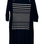 Ann Taylor Womens Sweater Dress Size Medium Navy Blue 3/4 Sleeve Wool Blend Photo 0