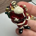 Santa Claus / Gingerbread Man Christmas Holiday Brooch Pin Lot Of 2 Gold Tone Photo 3