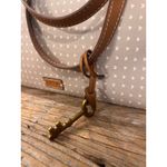 Fossil  Emma Tote Beige White Heart Print Leather Trim Key Charm Laptop Bag Purse Photo 5