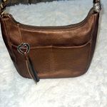 Brighton Bellaire Pebblef Leather Hobo Shoulder Bag Copper EUC Photo 2