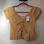 American Eagle 🆕  | Yellow Mustard Flower Crop Top Short Sleeve XS Photo 0