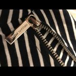 Michael Kors  Striped Zipper Long Sleeve Crewneck Tee Navy Blue White S M… Photo 2