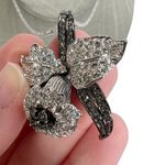 Nolan Miller Pavé Orchid Flower Pendant Chain Necklace Silver & Gray Photo 2