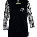 Hello Kitty  by Sanrio Black Button Front Top Size Small Photo 0