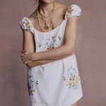 Free People Wildflower Embroidered Linen Blend Mini Dress Size Medium Photo 2