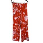 Isaac Mizrahi Live! Womens High Waisted Floral Pebble Knit Wide Leg Pants Sz 2XP Red Photo 1