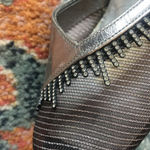 Stuart Weitzman  Vintage Silver Leather Crystals Mesh Slingback Pumps Heels 7N Photo 14