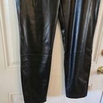 H by Halston Faux Leather Pants Size Medium Black High Rise Women's Biker Pants Ankle Zipper Photo 7