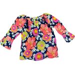 Trina Turk Womens  multicolored floral 3/4 sleeved blouse 100% cotton Photo 0