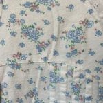 Floral Coquette Flanel Nightgown with Ruffle Trim Sz Medium White Photo 4