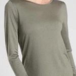 Athleta Waterfall Top Olive Lightweight Long Sleeve Twist Open Back NWT Size S Photo 0