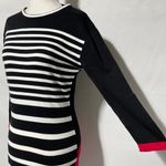Area Stars New Color Block Stripe Mini Sweater Dress Black White Red Size Small Photo 9