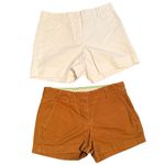 J.Crew & GAP Size 0 Chino Short Bundle Neutral Caramel Brown White 100% Cotton Photo 7