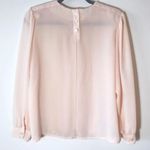 Vintage 80s Cottagecore Pink Blouse Feminine Size 10P Secretary 1980s Style Top Photo 5
