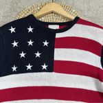 Christopher & Banks  Vintage American Flag Knit Sweater Shortsleeve Patriotic L Photo 1